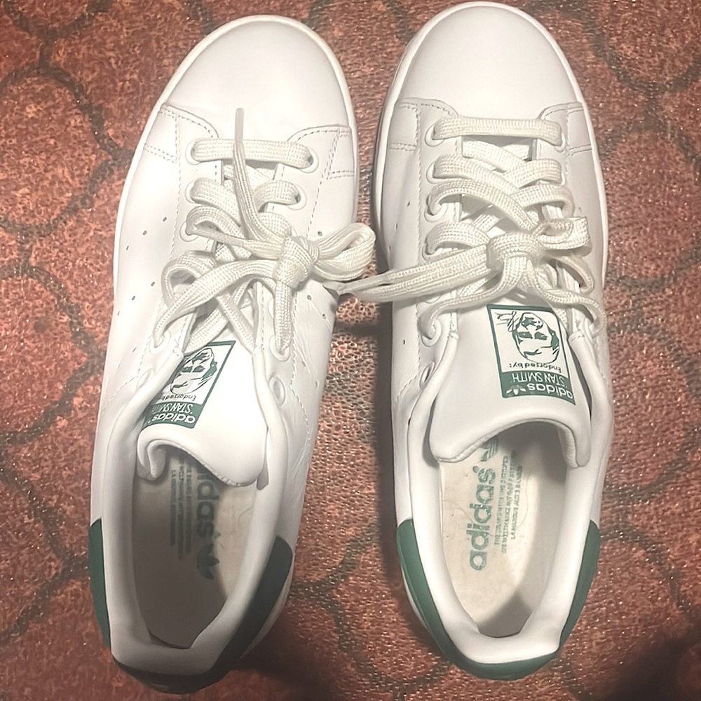 White with green stan smith outlining brand new